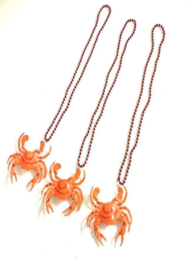 GZYSSL 6 Pcs Crab Mardi Gras Bead Necklaces Mardi Gras Parade Throw Bead Necklacs Party Supplies - Image 4